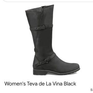 Teva Womens De La Vina Tall Leather Boots | Shoes | Black Sz 9